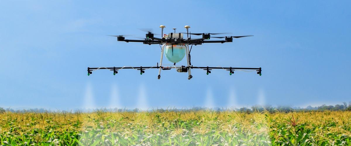Pulverización de pesticidas con drones
